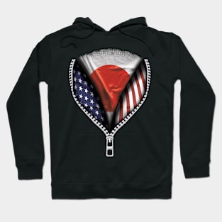 Japanese Flag  Japan Flag American Flag Zip Down - Gift for Japanese From Japan Hoodie